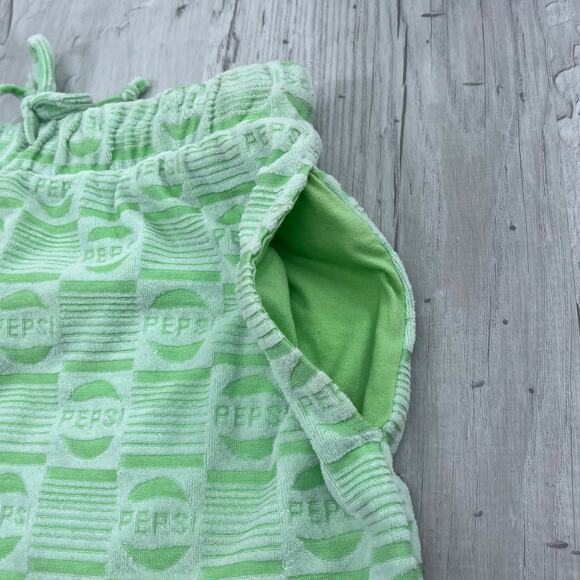 Forever 21 Green Pepsi Stretch Drawstring Pull On Pockets Terry Summer Skirt MED - Picture 6 of 10